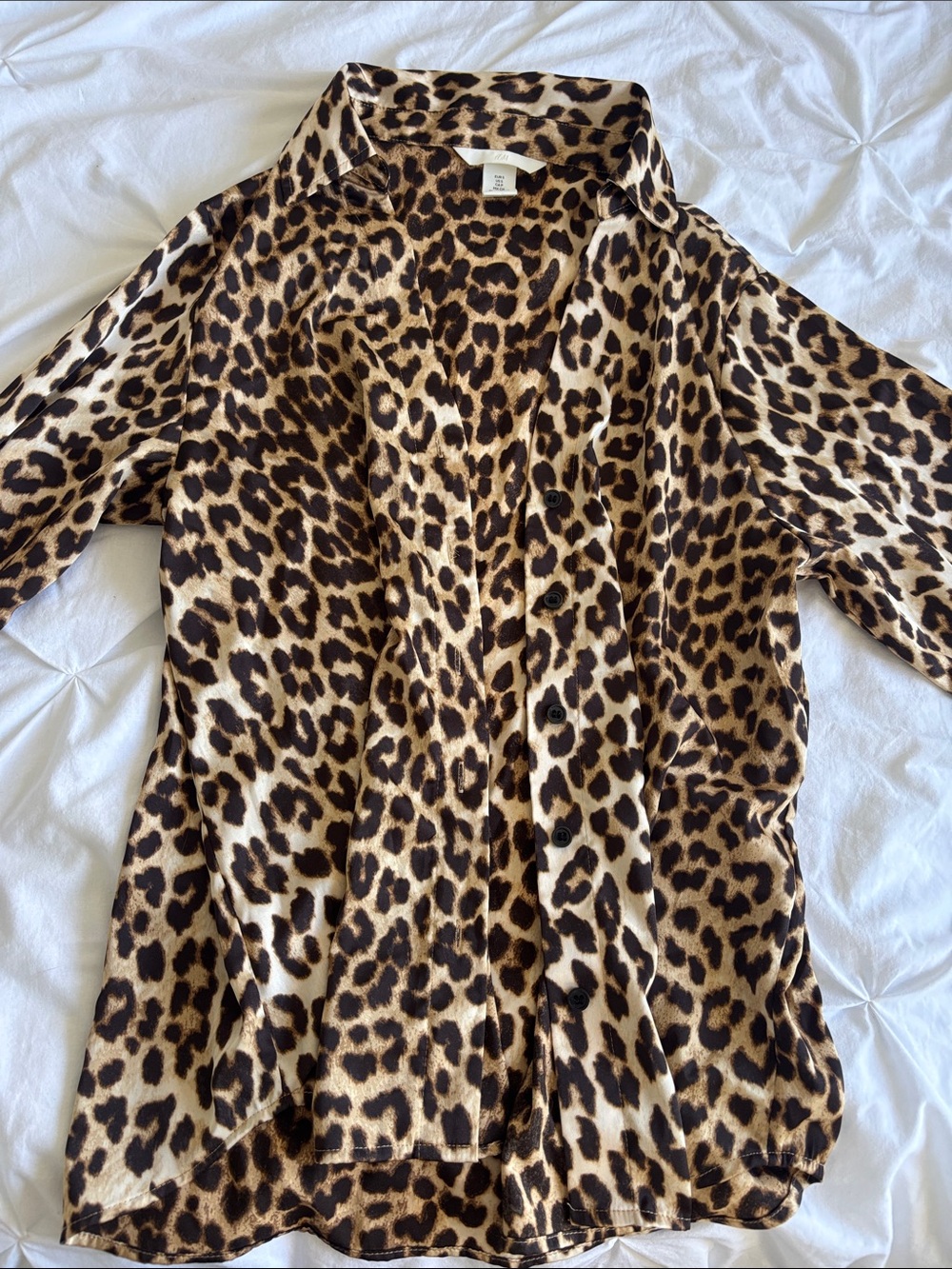 H&M Leopard Print Open Front Blouse - Brown & Black